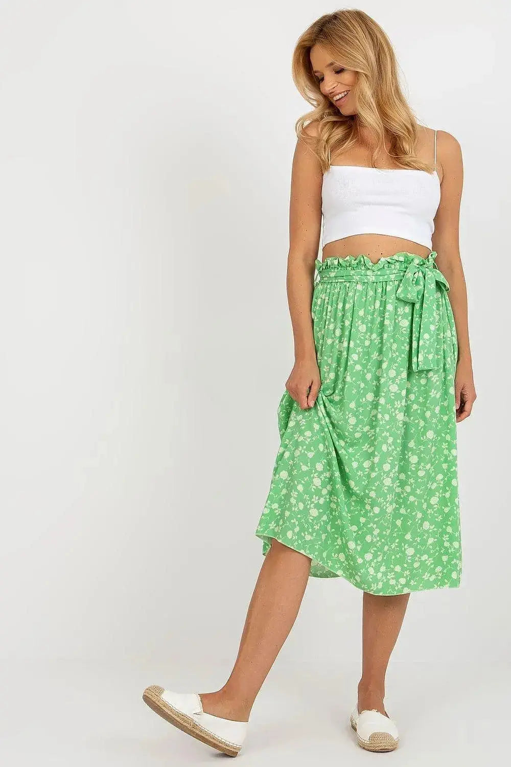 Rue Paris floral fabric skirt