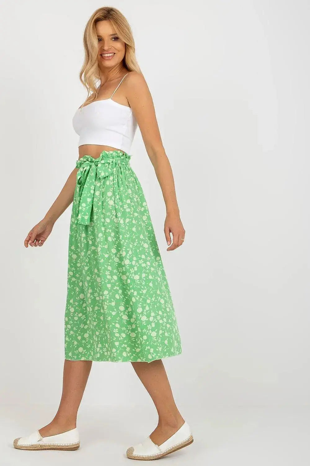Rue Paris floral fabric skirt