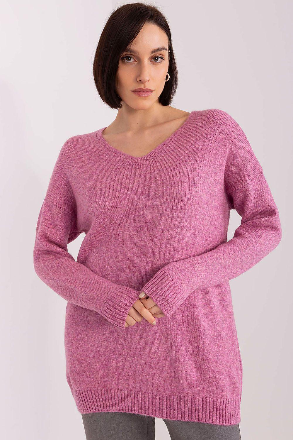 Rue Paris long sleeve and heart neckline sweater