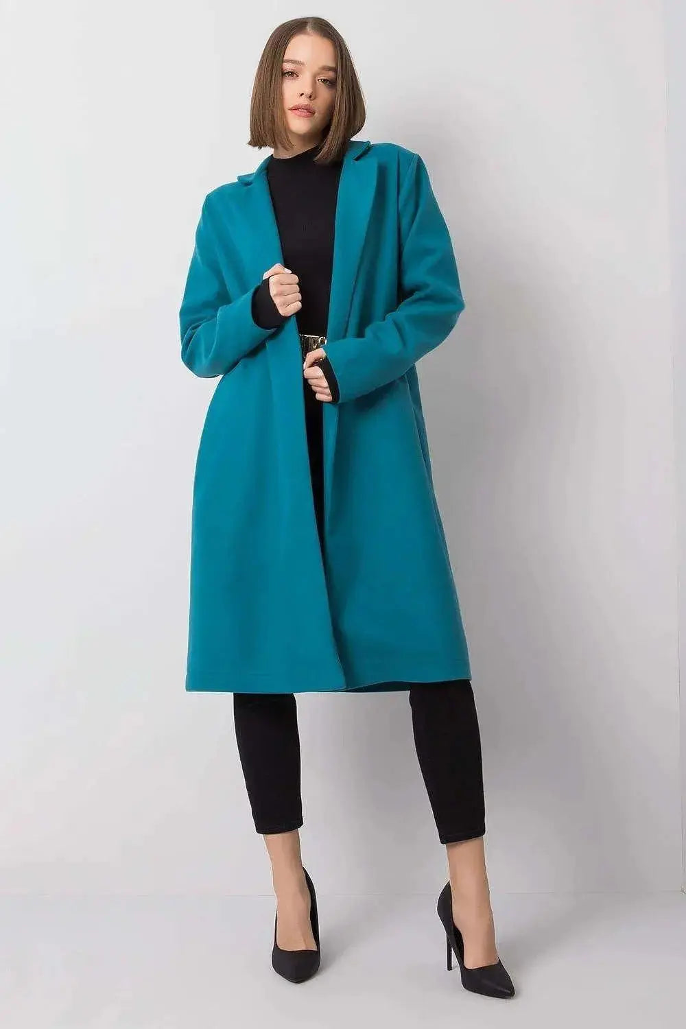 Rue Paris womens unlined, long-sleeved, unbuttoned coat