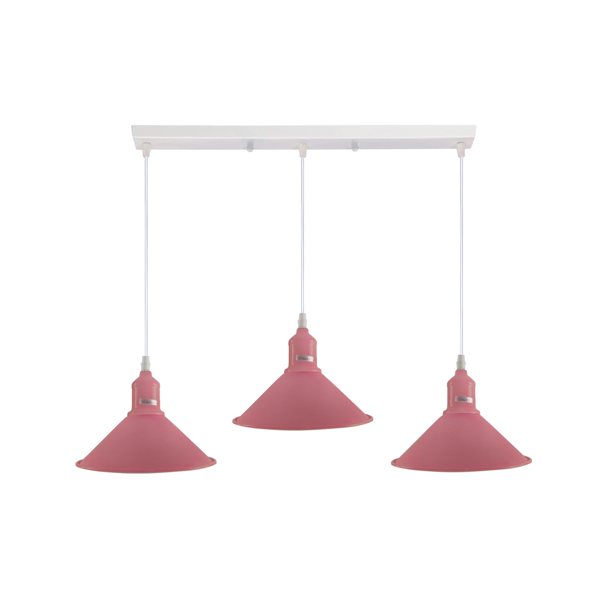 Industrial Vintage Loft Kitchen Bar 3 Lights Fittings Ceiling Cone Metal E27