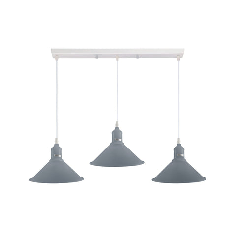 Industrial Vintage Loft Kitchen Bar 3 Lights Fittings Ceiling Cone Metal E27