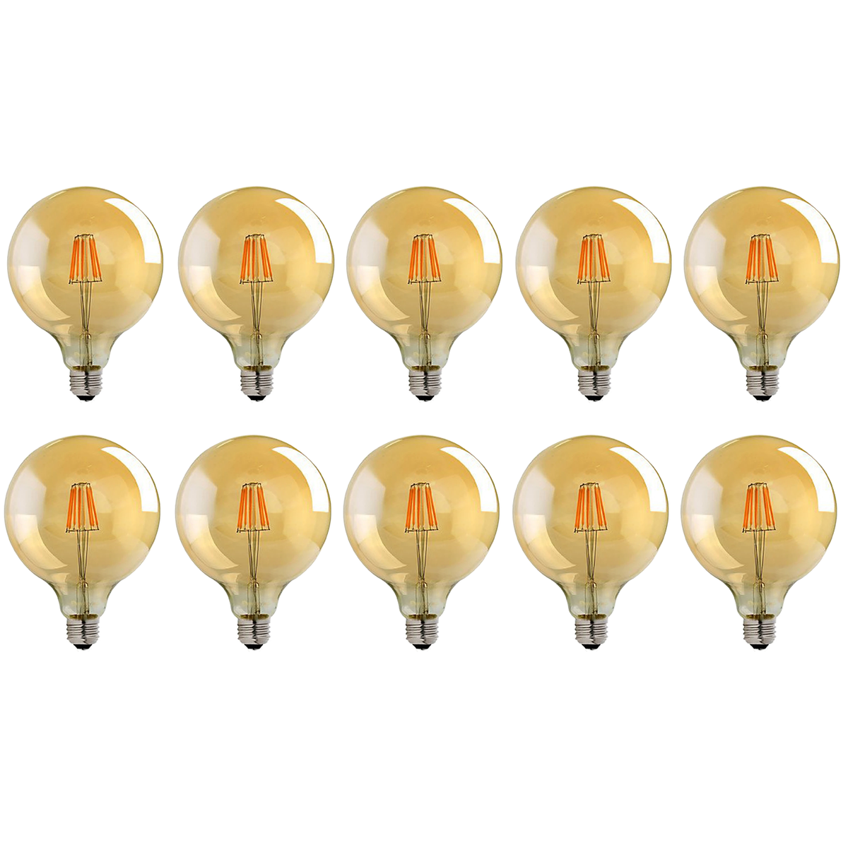 10 Pack E27 LED Edison Dimmable Vintage Amber Glass Warm white 2700K