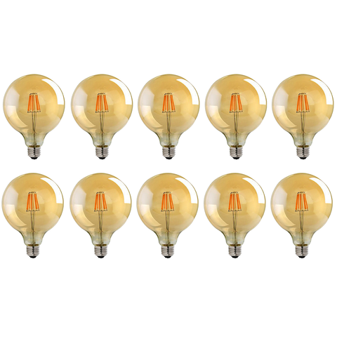 10 Pack E27 LED Edison Dimmable Vintage Amber Glass Warm white 2700K