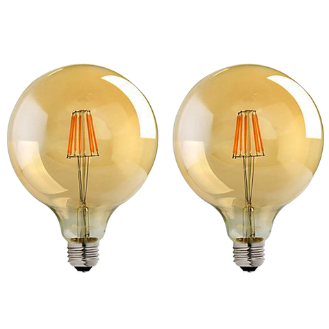 2 Pack E27 LED Edison Dimmable Vintage Amber Glass Warm white 2700K Light Bulbs