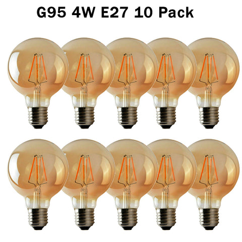 10Pack E27 LED Edison Dimmable Vintage Amber Glass Warm white 2700K Light Bulbs