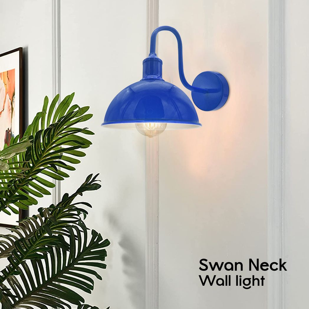 Modern Industrial Swan Neck Metal Arm E27 Sconce Wall Light Set Fixture for Living Room Dining Room Kitchen.