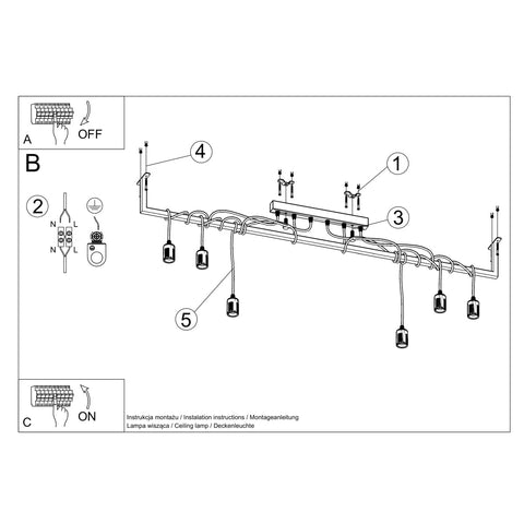 Chandelier fabric, steel Salamanca modern Design E27
