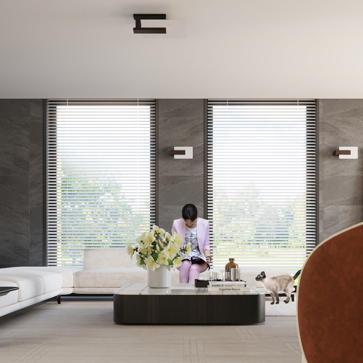 Ceiling lamp wood, glass Lappo Scandinavian Design E27