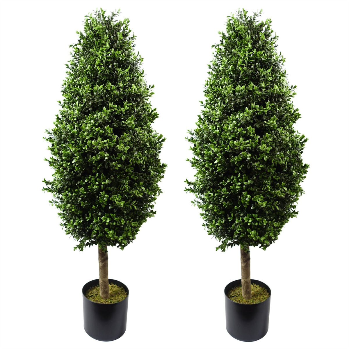 120cm Pair of Buxus Ball Cone Artificial Tree UV Resistant Outdoor