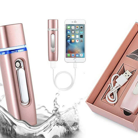 2 in 1 Portable Nano Mist Sprayer Handheld - Rose Gold