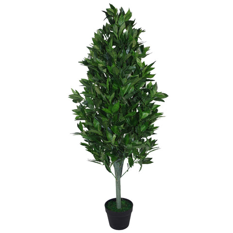 Pair of 120cm (4ft) Artificial Topiary Bay Trees Pyramid Cones - Extra Large