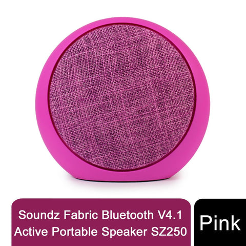 Soundz Fabric Bluetooth V4.1 Active Portable Speaker SZ250 & SZ300[SZ250 - Pink]