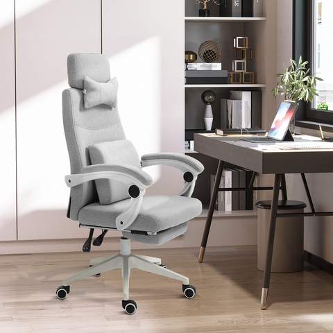 Vinsetto Home Office Chair Reclining Computer Chair w/ Lumbar Support Dark Grey