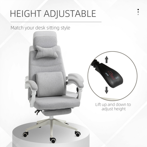 Vinsetto Home Office Chair Reclining Computer Chair w/ Lumbar Support Dark Grey