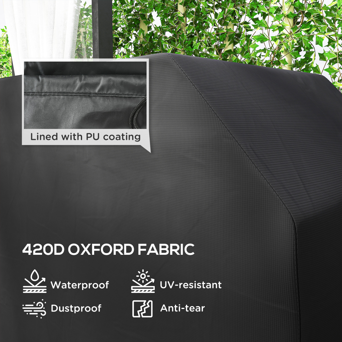 Outsunny Barbecue Covers, Waterproof UV Protection Rip-Proof, 147 x 61 x 120cm