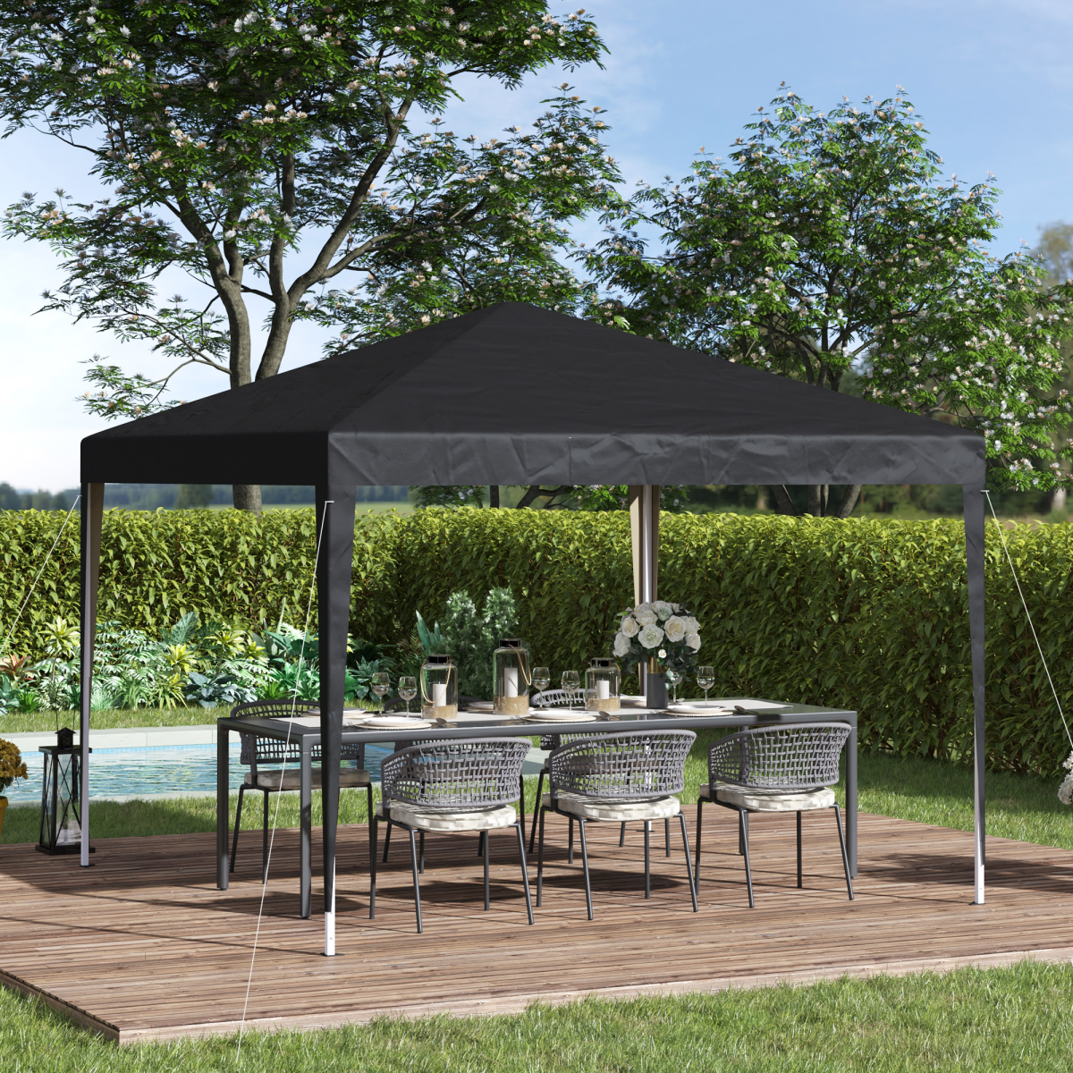 Outsunny 3 x 3 m Garden Pop Up Gazebo Marquee Party Tent Wedding Canopy