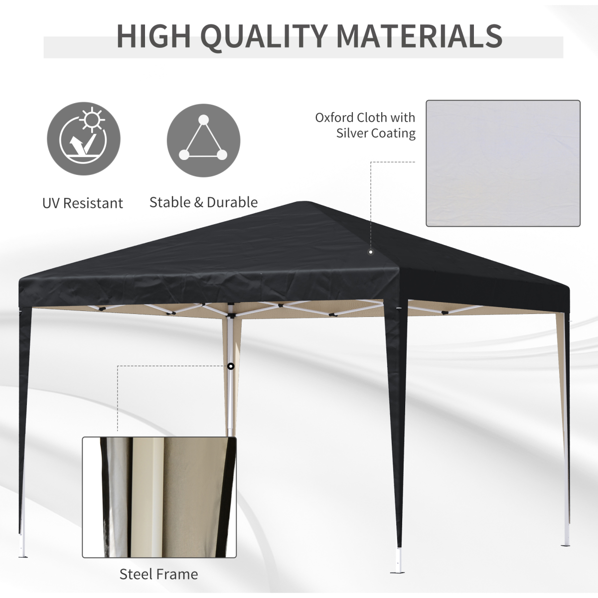 Outsunny 3 x 3 m Garden Pop Up Gazebo Marquee Party Tent Wedding Canopy