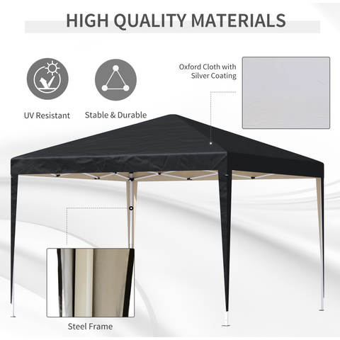 Outsunny 3 x 3 m Garden Pop Up Gazebo Marquee Party Tent Wedding Canopy