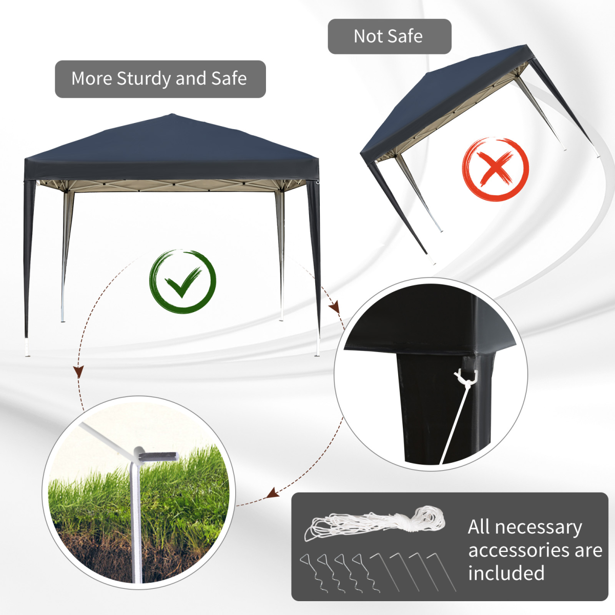 Outsunny 3 x 3 m Garden Pop Up Gazebo Marquee Party Tent Wedding Canopy
