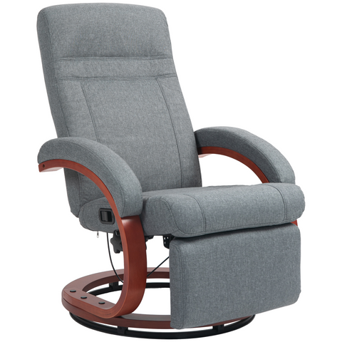 HOMCOM Manual Recliner Swivel Reclining Chair with Footrest Armrests Beige