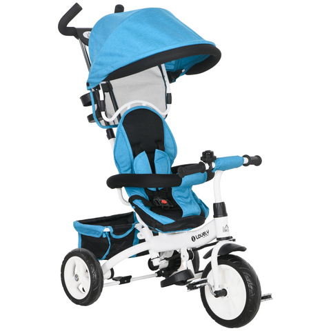 HOMCOM 6 in 1 Kids Trike, Stroller with Parent Handle, Green