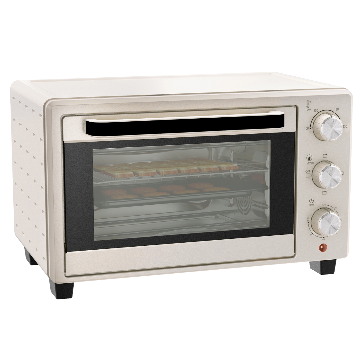 HOMCOM Mini Oven 21L Electric Grill w/ Adjustable Temp Timer 1400W, Grey