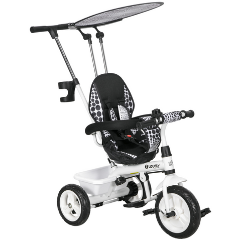 HOMCOM 6 in 1 Kids Tricycle w/ Removable Handle for 1.5+ year, Blue