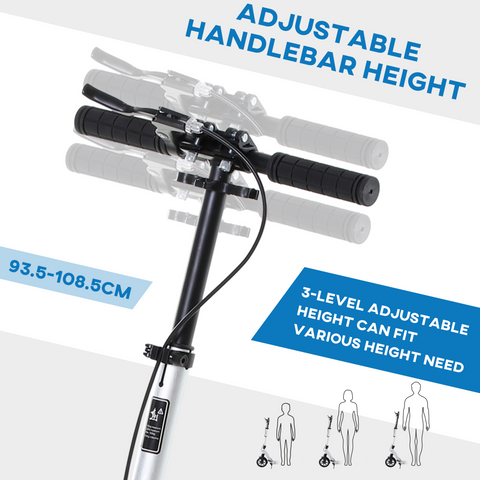 HOMCOM Adult Teens Kick Scooter Fold Adjust 14+ w/ Rear Wheel&Hand Brake