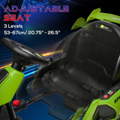 HOMCOM 24V Electric Go Kart for Kids with Adjustable Seat