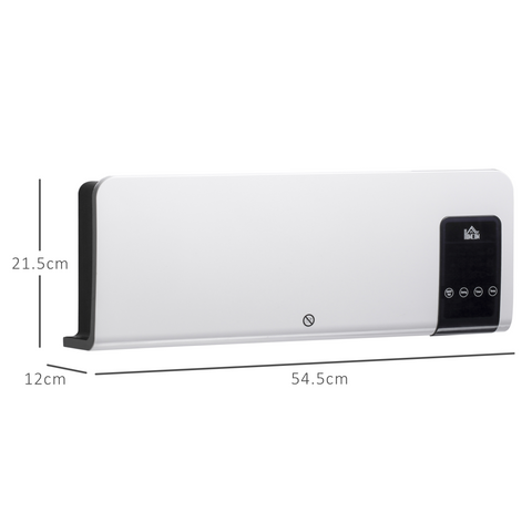 HOMCOM 2000W Wall Mounted Ceramic Heater with Remote Control for Home