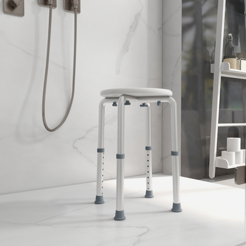 HOMCOM Bath Chair Height Adjustable Shower Seat for Elderly Disabled