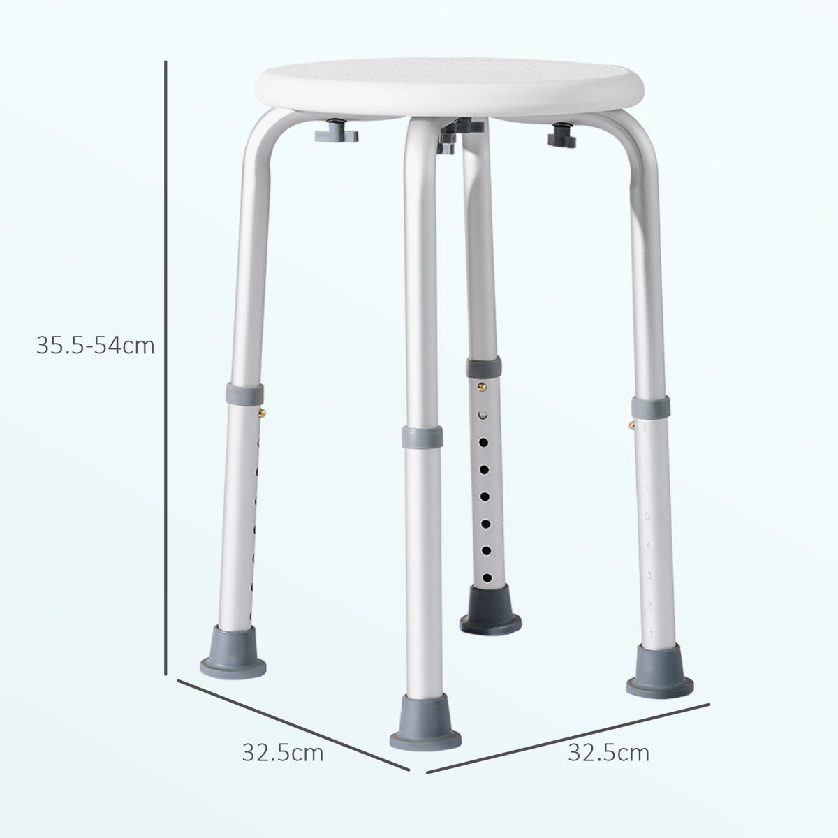 HOMCOM Bath Chair Height Adjustable Shower Seat for Elderly Disabled