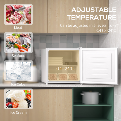 HOMCOM 35L Tabletop Freezer with Adjustable Temperature Wire Shelf