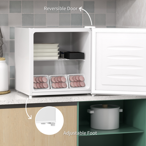 HOMCOM 35L Tabletop Freezer with Adjustable Temperature Wire Shelf
