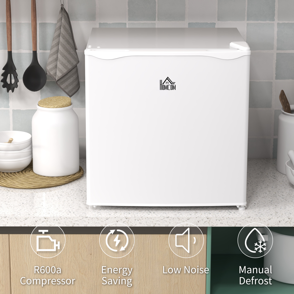 HOMCOM 35L Tabletop Freezer with Adjustable Temperature Wire Shelf