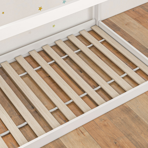 HOMCOM Wooden Single Bed Frame with Tree House Style