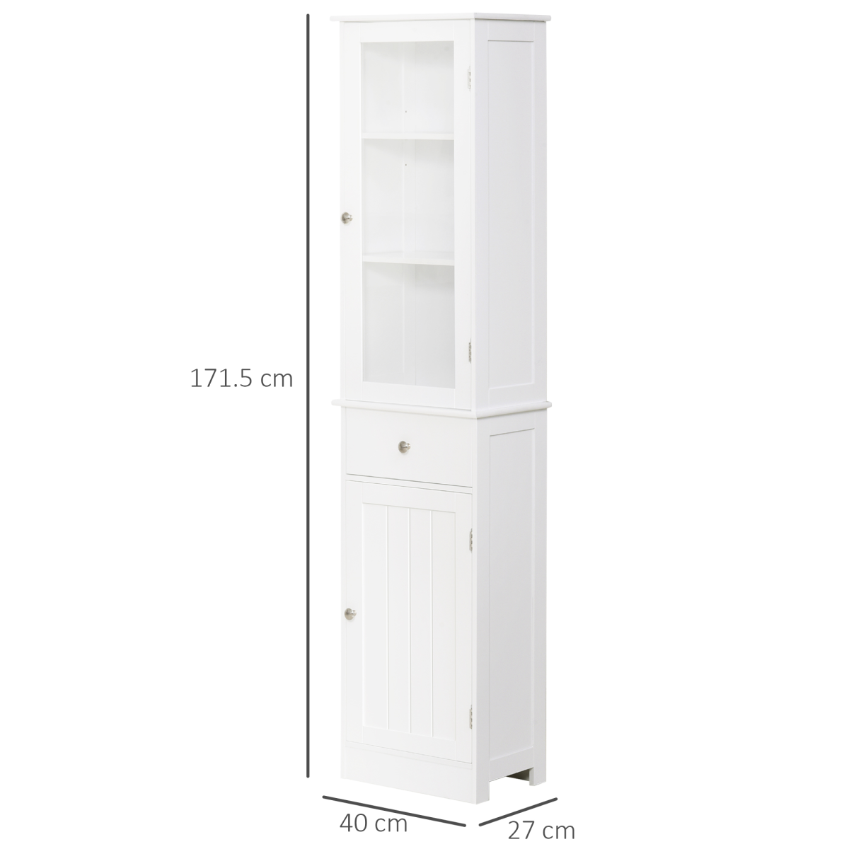 kleankin Storage Cabinet Organizer Tower with Shelves & Drawer