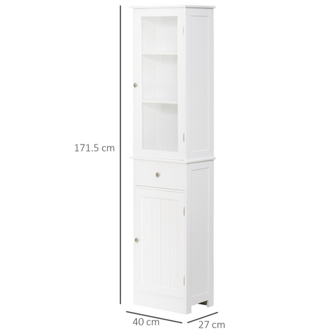 kleankin Storage Cabinet Organizer Tower with Shelves & Drawer