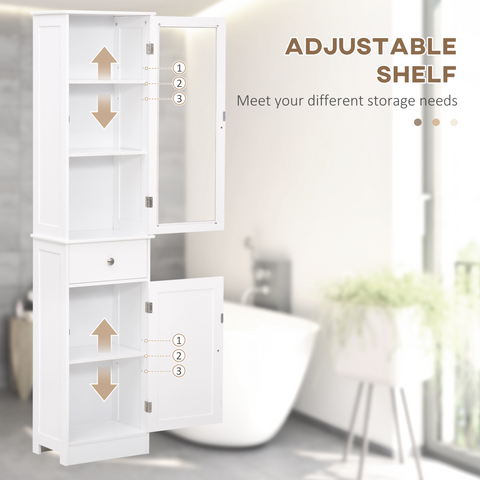 kleankin Storage Cabinet Organizer Tower with Shelves & Drawer