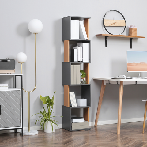 HOMCOM 5-Tier Bookshelf Freestanding Bookcase Storage Shelves