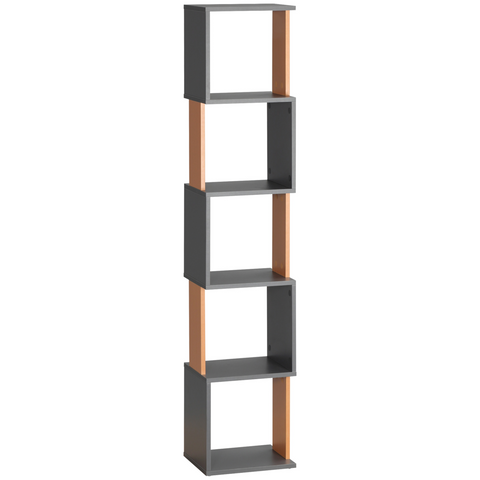 HOMCOM 5-Tier Bookshelf Freestanding Bookcase Storage Shelves