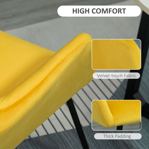 HOMCOM Modern Accent Chair Velvet-Touch Upholstered Armchair