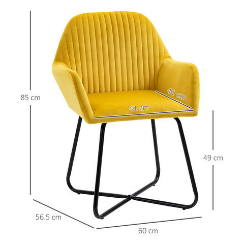 HOMCOM Modern Accent Chair Velvet-Touch Upholstered Armchair