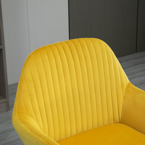 HOMCOM Modern Accent Chair Velvet-Touch Upholstered Armchair