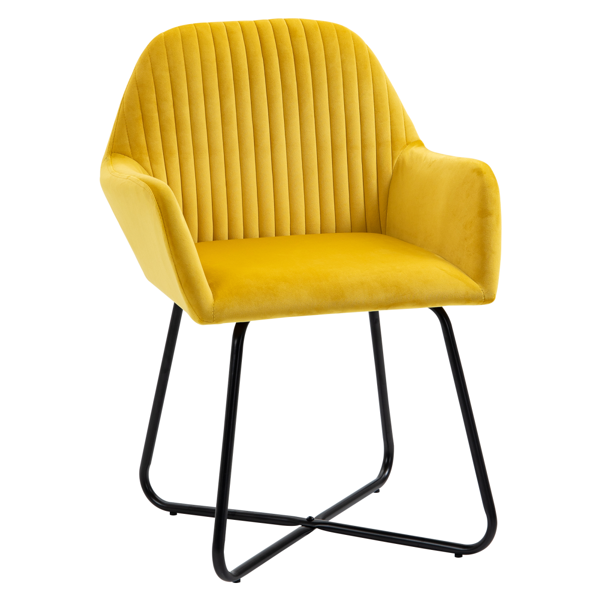 HOMCOM Modern Accent Chair Velvet-Touch Upholstered Armchair