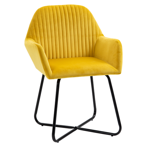 HOMCOM Modern Accent Chair Velvet-Touch Upholstered Armchair