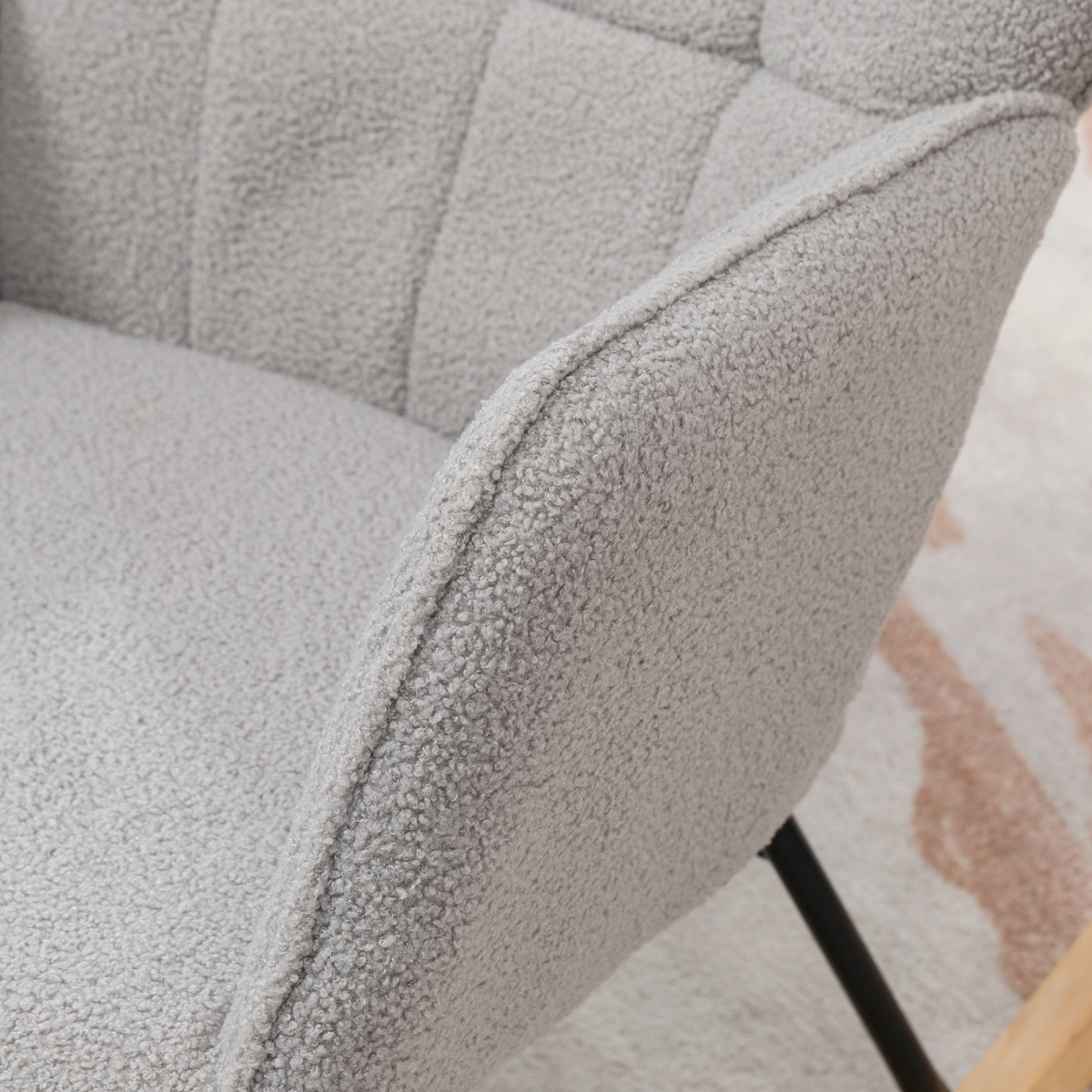 HOMCOM Wingback Rocking Chair for Nursing w/ Steel Frame