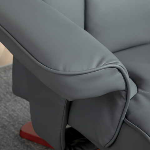 HOMCOM Reclining Armchair with Footstool and Adjustable Backrest