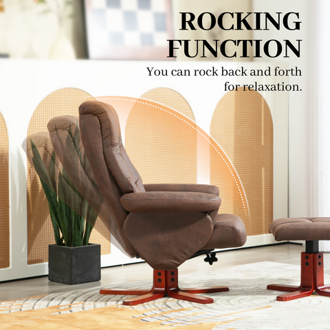 HOMCOM Recliner Chair with Footstool, Backrest Adjustable, Armchair